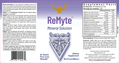 ReMyte - Solution minérale | Solution multi-minérale Pico-ion du Dr Dean - 480ml