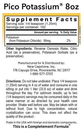 Pico Potassium - Solution de potassium | Potassium liquide Pico-ion du Dr Dean - 240 ml